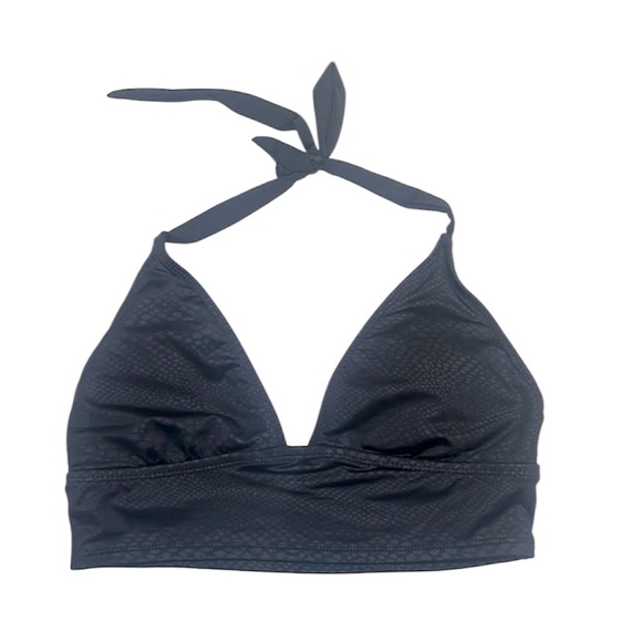 ❤️ MERONA Snakeskin Black Halter Bikini Top medium - Picture 1 of 5